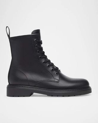 Nero Giardini Faux Fur Lined Leather Combat Boots