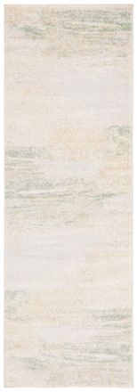 Safavieh Alfombra abstracto moderno de polipropileno blanco/oro, 76 x 244 cm