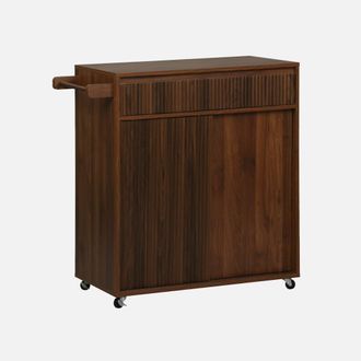 Sweeek Carro De Cocina De Madera Con 1 Tirador Y 1 Caj&oacute;n 2 Puertas
