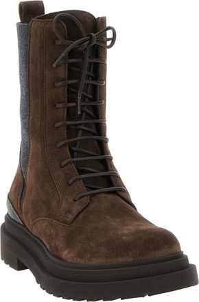 Brunello Cucinelli Calfskin Lace-Up Boot - Brown