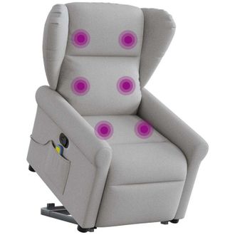 vidaXL Vidaxl - Sill&oacute;n De Masaje Reclinable De Pie De Tela Gris Nube
