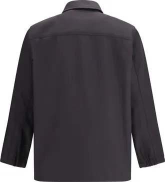 GR10K Mens Jacket With A Classic Collar Charcoal Cotton; Polyester