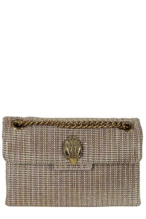 Kurt Geiger Micro Houndstooth Clutch Bag With Gold Crystal Accents