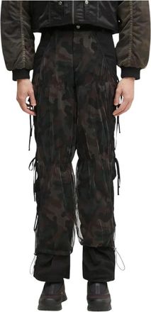 Andersson Bell Camouflage Mesh Laagjes Broek met Strikdetails - Heren - Straight fit broeken - Veelkleurig - W38 - Katoen - Broeken