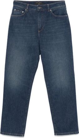 Dolce & Gabbana Blauwe Tapered Jeans met Klassieke Stijl - Dames - Regular Fit Jeans - Blauw - S - Katoen - Jeans