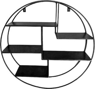 Decoclico Estanter&iacute;a de pared redonda negra D60