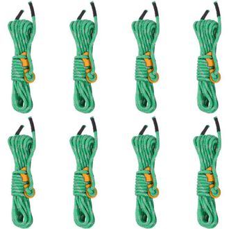 vidaXL Corde per Tenda con Chiavi Riflettenti 8 pz 4 m 4 mm - Vidaxl