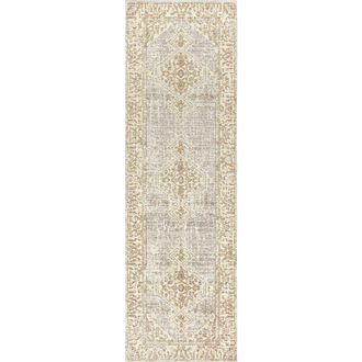Jonathan Y Designs Khilana Floral Medallion Chambray Area Rug in Gray/ivory at Nordstrom, Size 4Ft 0In X 6Ft 0In