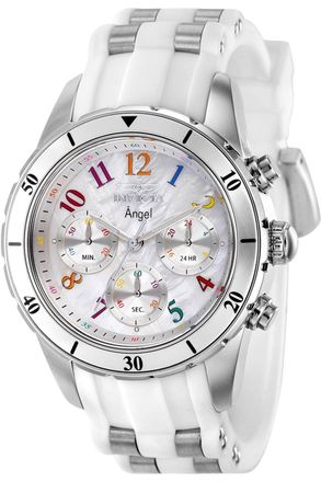 Invicta Angel 24903 Dames Horloge - Waterdicht - Analoog - Quartz Uurwerk - Roestvrij Staal met witte Wijzerplaat -40mm