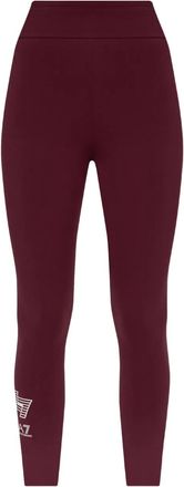 Emporio Armani logo-print leggings - women - Polyamide/Elastane - L - Red