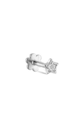 Maria Tash Diamond Solitaire Single Stud Earring in White Gold at Nordstrom, Size 3 Mm