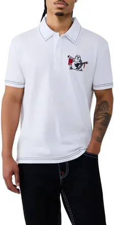 True Religion Buddha Graphic Polo in White at Nordstrom, Size Xxx-Large