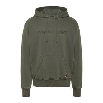 Tommy Jeans TJM Relaxed TJ Label Hoodie - - Sweatshirts & Hoodies - Uomo - Verde - L