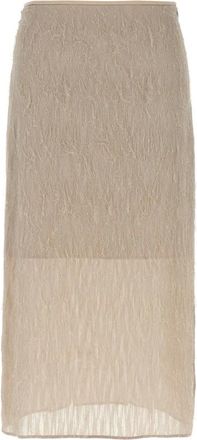 PESERICO Midi Skirts, female, Gray, XS, Fil coup&eacute; Midi Skirt