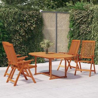 vidaXL Juego De Comedor Para Jard&iacute;n 5 Pzas Madera Maciza De Eucalipto Vidaxl