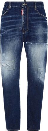 Dsquared2 Marineblauwe Distressed Denim Jeans - Heren - Slim Fit Jeans - Blauw - S - Denim - Jeans