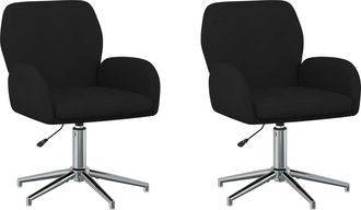 vidaXL Sillas De Escritorio Giratorias 2 Uds. 54 X 58 X 90 Cm Negro Vidaxl