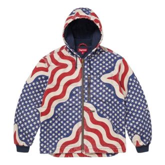 SUPREME SS26 Flag Quilted Hooded Work Jacket Multicolor SUP-SS26-132-MUTI