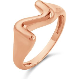 SHYMI Bubble Letter Initial Ring in Rose at Nordstrom, Size 6