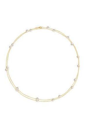 Gabi Rielle Yellow Gold Vermeil CZ Station Wrap Necklace at Nordstrom Rack