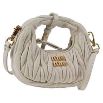 Miu Miu Tweedehands leren handtassen - Dames - Pre-owned - Wit - Maat: ONE Size Leer