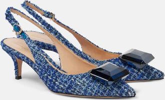 Gianvito Rossi Jaipur 55 bouclé slingback pumps