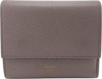 Celine Gray Leather Wallet (Tri-Fold) (Pre-Owned)