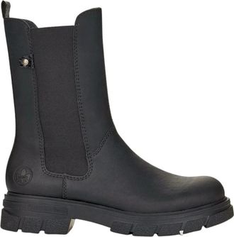 Rieker Casual Enkelhoge Laarsjes met Gesloten Teen - Dames - Chelseaboots - Zwart - 36 EU - Schoenen