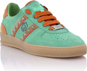 Philipp Plein Low-Top Sneakers Retro Rebel Leather Unisex in Green at Nordstrom, Size 39