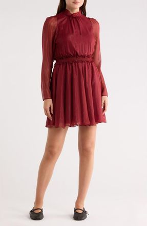 Longchamp Long Sleeve Silk Blend Dress in Red at Nordstrom Rack, Size 10 Us / 42 Fr