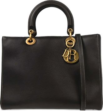 Dior 2002 large Lady Dior leather tote bag - women - Calf Leather - One Size - Black