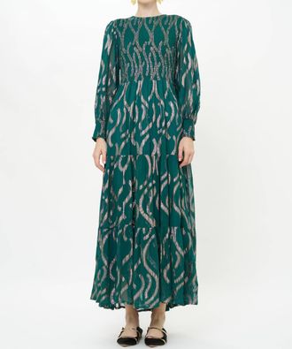 Oliphant Smocked Top Maxi Dress Borealis In Jade