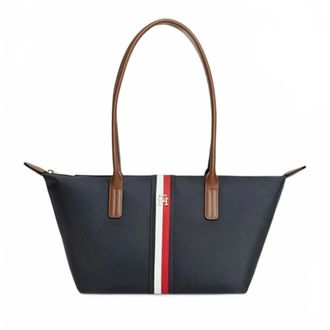 Tommy Hilfiger Popette East West Tote - Dames - Tassen - Blauw - Maat: ONE Size Nylon