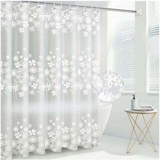 OEM Cortina De Ducha Transparente De Peva Impermeable Y Antimoho Crezuo De 180 X 200 Cm Con Pesas Magn&eacute;ticas Y 12 Anillas