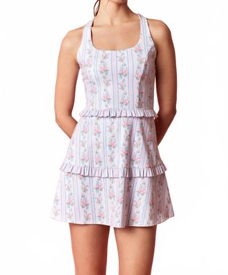 Peach Love California Floral With Stripe Mix Active Dress In Multi