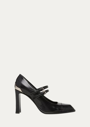Alexander McQueen 95mm Niko Leather Mary Jane Pumps