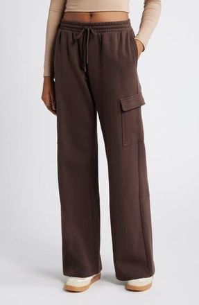 BP. Baggy Wide Leg Cargo Sweatpants in Brown Coffee at Nordstrom Rack, Size X-Large