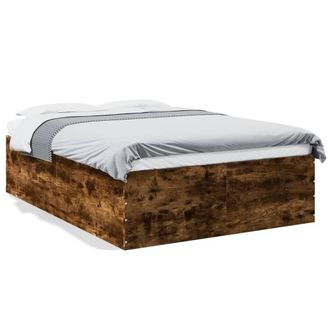 Berkfield Home Bed Frame without Mattress Smoked Oak 120x190 cm Small Double in Brown