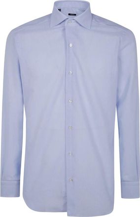 Barba Honingraat Weef Shirt - Heren - Zakelijke Overhemden - Blauw - 4XL - Overhemden