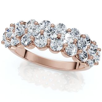 Pompeii3 2Ct Multi Row Diamond Anniversary Ring 14k Gold Lab Grown