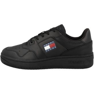 Tommy Hilfiger Tommy Jeans Men Cupsole Trainers Retro Basket, Black (Triple Black), 10 UK