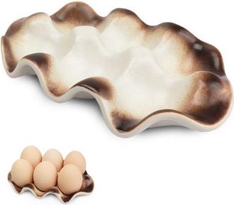 OEM Soporte Para 10 Hueveras, Juego De Hueveras Y Platos De Acero Inoxidable, Soporte Para 10 Cubiertos, Almuerzos, Cocinas Y Comedores