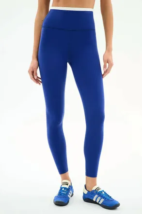 SPLITS59 Dual High Waist Airweight 7/8 Leggings In Cobalt/white
