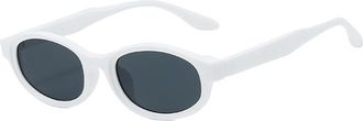 Generic Fashion Oval Small Frame Mens And Womens Sunglasses Outdoor Commuting Vacation Photo Shoot(White)