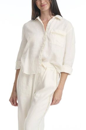 Splendid Womens Stella Linen Top In Antique Pearl