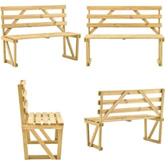 vidaXL Panca da Giardino 120 cm in Legno di Pino Impregnato - Panca in legno - Panca rustica