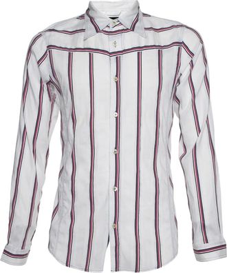 Emporio Armani striped long-sleeve shirt - White