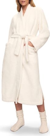 Eberjey Plush Long Robe in Ivory at Nordstrom, Size X-Large