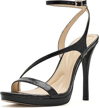 Jessica Simpson Dixia Ankle Strap Heeled Sandals Womens Sandals Black : 7.5 M, Faux Leather
