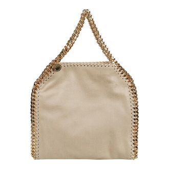 Stella McCartney Handbags, female, Beige, ONE SIZE, Chic Chain Trim Shoulder Bag